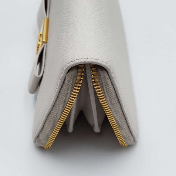 100% Authentic PRADA Saffiano Ribbon Leather Zippy Wallet - Picture 11 of 16